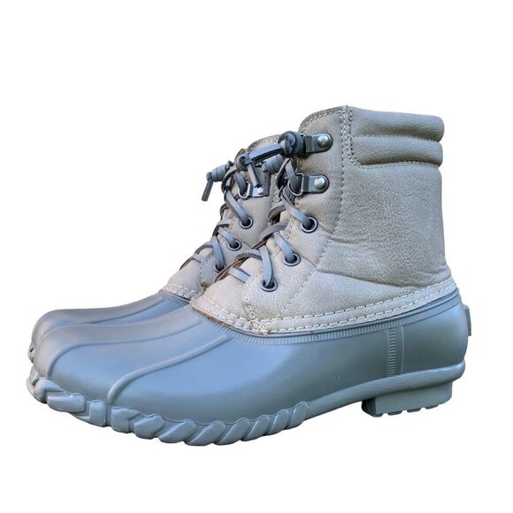 NAUTICA Sea Ripple Snow Duck Boots Grey Neutral Slip on Insulated Women’s size 7 - Picture 2 of 10